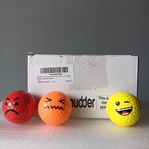Mudder Golf Balls Emojis Faces 12 Pack Red Orange Yellow Practice Colorful